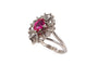 Bague 52 Art Déco - Bague en or blanc, rubis et diamants taille rose 58 Facettes 23846