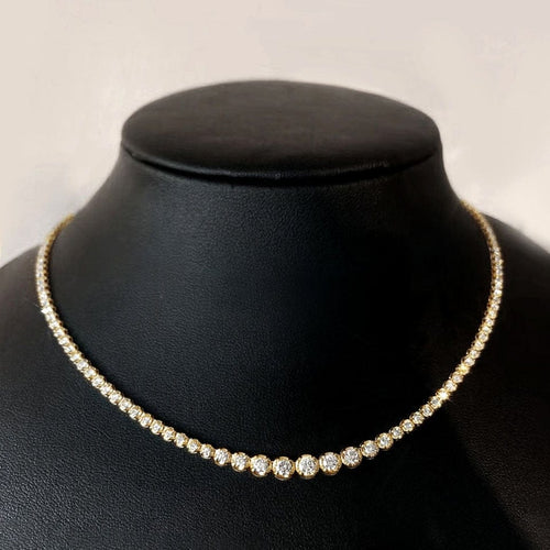 Collier Disco - Collier tennis gradué en or 18K et diamants 58 Facettes GPD1038YG