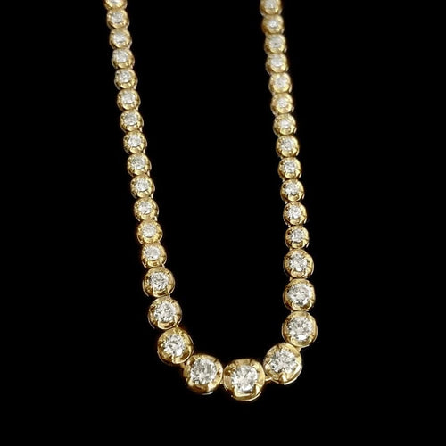 Collier Disco - Collier tennis gradué en or 18K et diamants 58 Facettes GPD1038YG