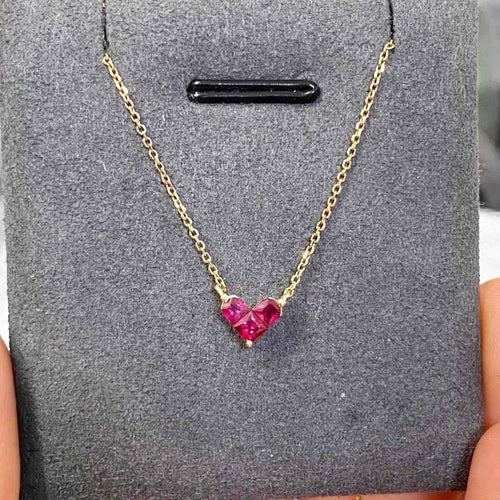 Collier Heart to Have - Collier Ruby by Heart en or 18K et rubis 58 Facettes GPD1340YG