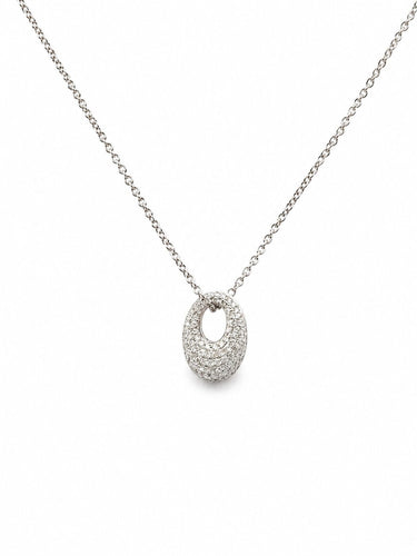 Collier pendentif en or blanc 18 carats et diamants 58 Facettes 90960-ac13017