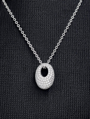 Collier pendentif en or blanc 18 carats et diamants 58 Facettes 90960-ac13017