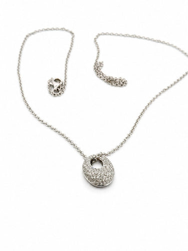 Collier pendentif en or blanc 18 carats et diamants 58 Facettes 90960-ac13017
