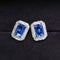 Boucles d'oreilles Boucles d'oreilles en or blanc 18K, saphirs et diamants 58 Facettes GER1043WG