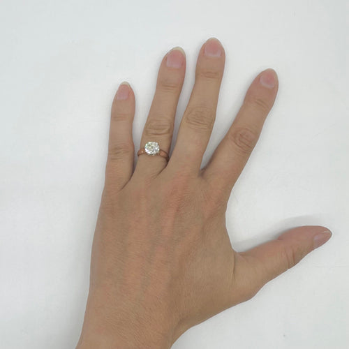 Bague 53 Bague solitaire en or rose, platine et diamant 58 Facettes Z15B51830