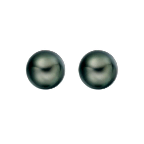 Boucles d'oreilles Underwater - Boucles d'oreilles 8 mm en or blanc et perles de Tahiti vertes 58 Facettes GER1322WG