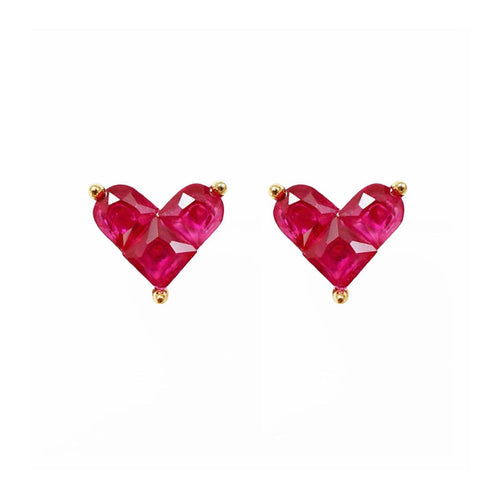 Boucles d'oreilles Aitches Heart to Have - Boucles d'oreilles en or 18K et rubis 58 Facettes GER1346YG