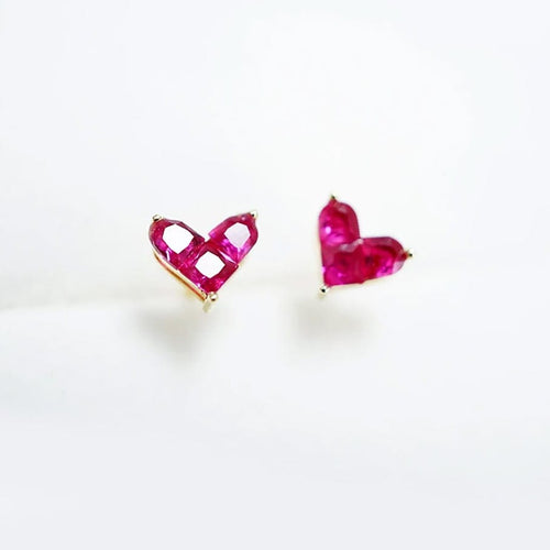 Boucles d'oreilles Aitches Heart to Have - Boucles d'oreilles en or 18K et rubis 58 Facettes GER1346YG