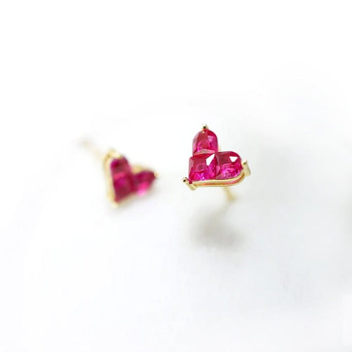 Boucles d'oreilles Aitches Heart to Have - Boucles d'oreilles en or 18K et rubis 58 Facettes GER1346YG