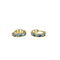 Boucles d'oreilles vintage en or jaune avec aigues-marines et saphirs blancs