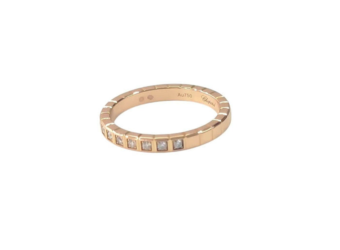 Bague 51.5 Chopard Ice Cube - Bague en or rose 18K et diamants 58 Facettes chop.all