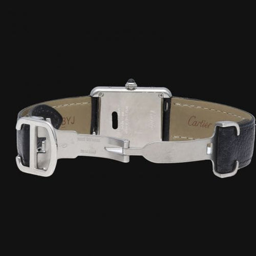 Montre Cartier Tank Solo - Montre femme en acier et cuir 58 Facettes MT47215