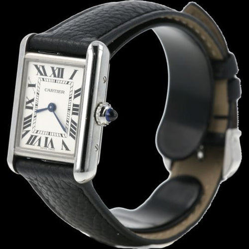 Montre Cartier Tank Must - Montre quartz bracelet cuir noir 58 Facettes MT47217
