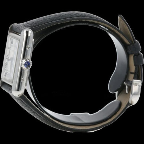 Montre Cartier Tank Must - Montre quartz bracelet cuir noir 58 Facettes MT47217