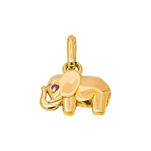 Pendentif Dodo Pomellato - Pendentif Éléphant en or jaune et rubis 58 Facettes 5788377CN