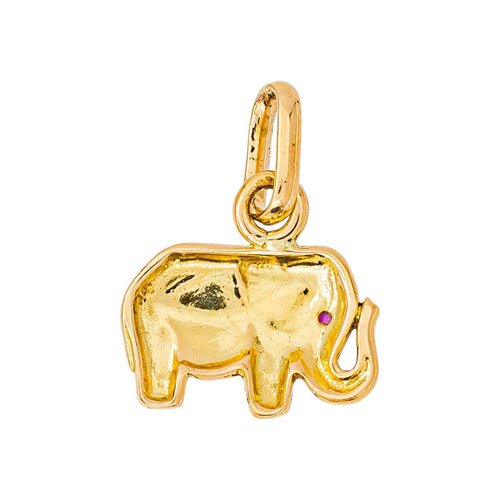 Pendentif Dodo Pomellato - Pendentif Éléphant en or jaune et rubis 58 Facettes 5788377CN