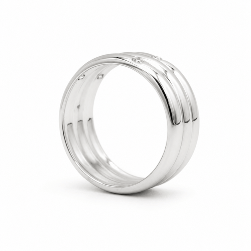 Bague 59 Bague bandeau en or blanc et diamants 58 Facettes 1.0002310/1