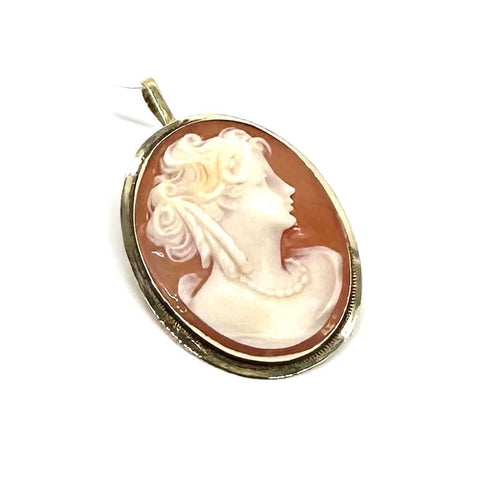 Camée - Pendentif-broche en or jaune et coquillage 58 Facettes Z15B51828