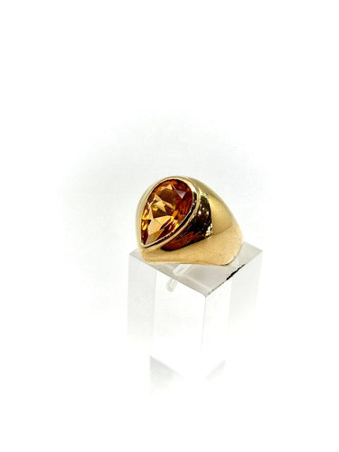 Bague 53 Bague citrine poire en or 18k 58 Facettes M9492