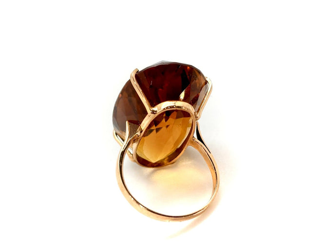 Bague 58 Bague en or 18K et citrine feu 58 Facettes M9527