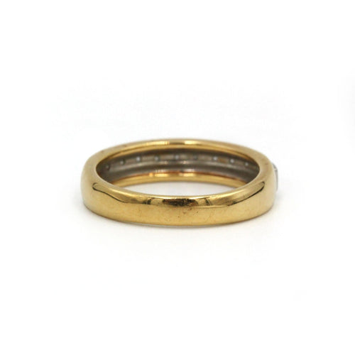 Bague 48 Demi-alliance - Bague en or jaune, platine et diamants 58 Facettes 260171R