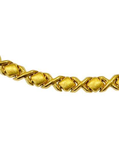 Bracelet Bracelet maille croisillons en or jaune et saphirs 58 Facettes 21169