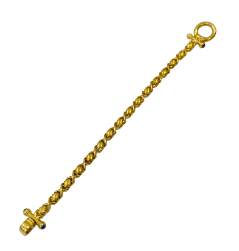 Bracelet Bracelet maille croisillons en or jaune et saphirs 58 Facettes 21169
