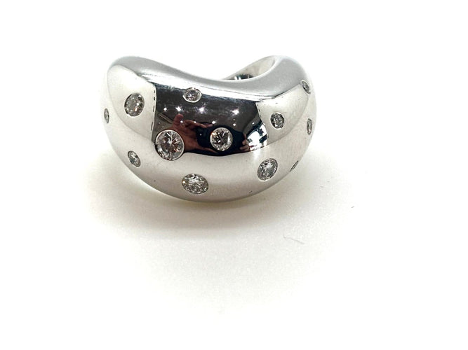 Bague 54 Fred Mouvementée - Bague en or blanc 18k et diamants 58 Facettes M9510