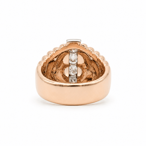 Bague 58 Bague vintage 1940 en or rose et diamants 58 Facettes 1.0001557/1
