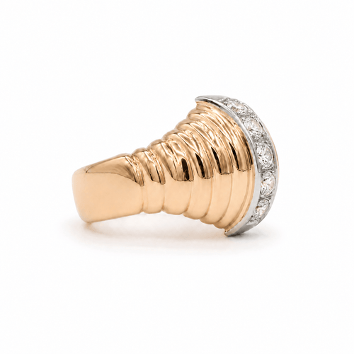 Bague 58 Bague vintage 1940 en or rose et diamants 58 Facettes 1.0001557/1