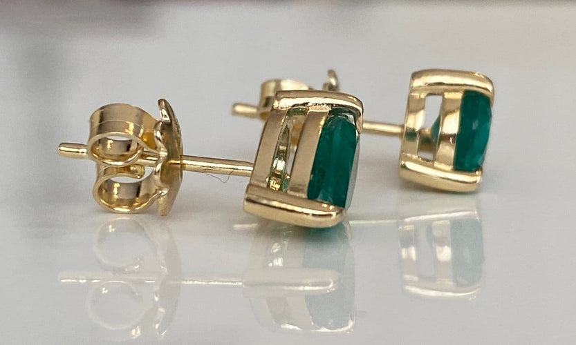 Boucles d'oreilles ALGT - Boucles d'oreilles en or jaune et émeraudes 58 Facettes earrings