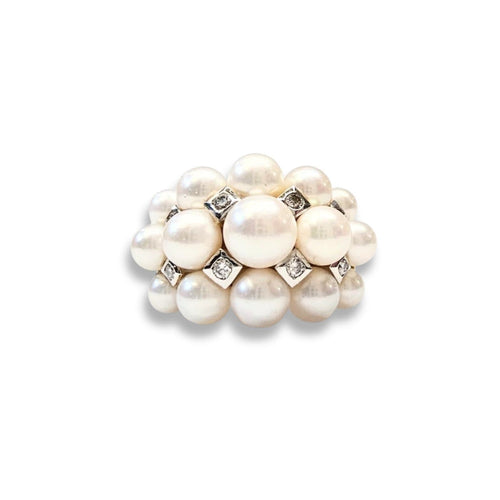 Bague 53 Moon Pearl - Bague en or jaune, perles et diamants 58 Facettes CA-MOOPEA-RI-PE-YGD
