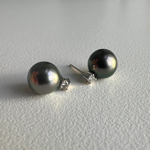 Boucles d'oreilles Aitches Underwater - Boucles d'oreilles en or blanc, perles de Tahiti et diamants 58 Facettes GER1327WG