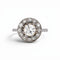 Bague 50 Art déco - Bague halo en or blanc, platine et diamants 58 Facettes RI-1062