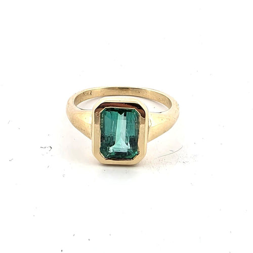 Bague 64 Bague en or jaune 18 ct avec émeraude 58 Facettes 445/26 E
