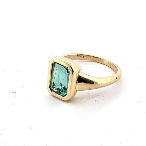 Bague 64 Bague en or jaune 18 ct avec émeraude 58 Facettes 445/26 E