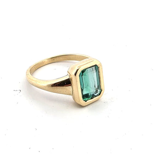 Bague 64 Bague en or jaune 18 ct avec émeraude 58 Facettes 445/26 E