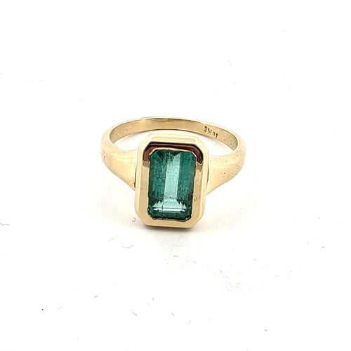 Bague 54 Bague en or jaune 18 ct avec émeraude 58 Facettes 445/26 B