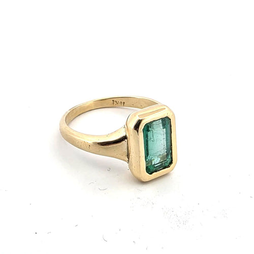 Bague 54 Bague en or jaune 18 ct avec émeraude 58 Facettes 445/26 B