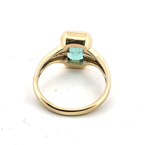 Bague 54 Bague en or jaune 18 ct avec émeraude 58 Facettes 445/26 B