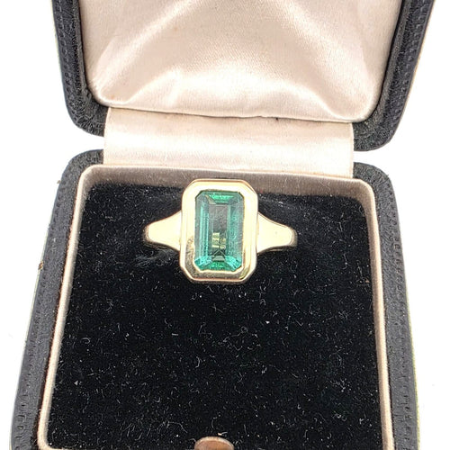 Bague 54 Bague en or jaune 18 ct avec émeraude 58 Facettes 445/26 B
