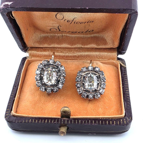 Boucles d'oreilles Boucles d'oreilles victoriennes en or jaune 18 ct et diamants 58 Facettes 429/26 N