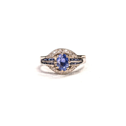 Bague entourage Art Déco saphir Ceylan diamants or_face.jpg