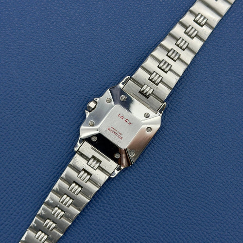 Montre Cartier Santos - Montre Carrée 2960 en acier bracelet Godron 58 Facettes 084
