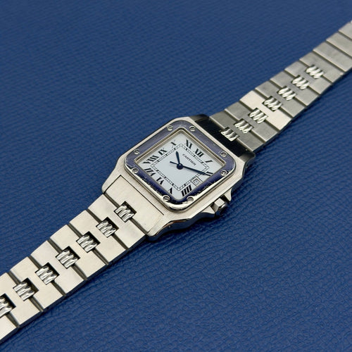 Montre Cartier Santos - Montre Carrée 2960 en acier bracelet Godron 58 Facettes 084