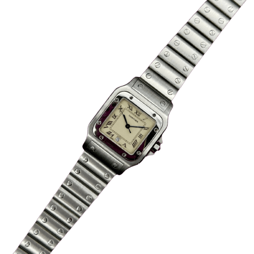 Montre Cartier Santos Galbée - Montre 1564 en acier à index appliqués 58 Facettes 088