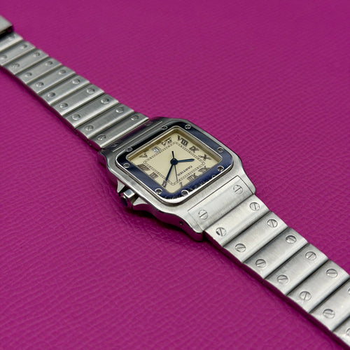 Montre Cartier Santos Galbée - Montre 1564 en acier à index appliqués 58 Facettes 088