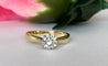 54 Bague solitaire Art déco en or jaune 14 carats, diamant 0,80 ct 58 Facettes ring
