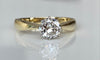 54 Bague solitaire Art déco en or jaune 14 carats, diamant 0,80 ct 58 Facettes ring