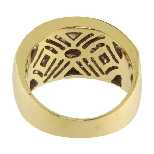 59 Bague en or jaune et blanc avec diamants 58 Facettes G3981